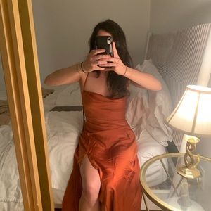 Rust colored astr the label Gaia silk dress